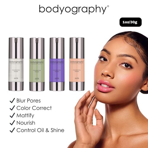 BODYOGRAPHY Foundation Primer - Flawless Anti-Aging Makeup with Vitamin E & Jojoba Oil | 1 oz.