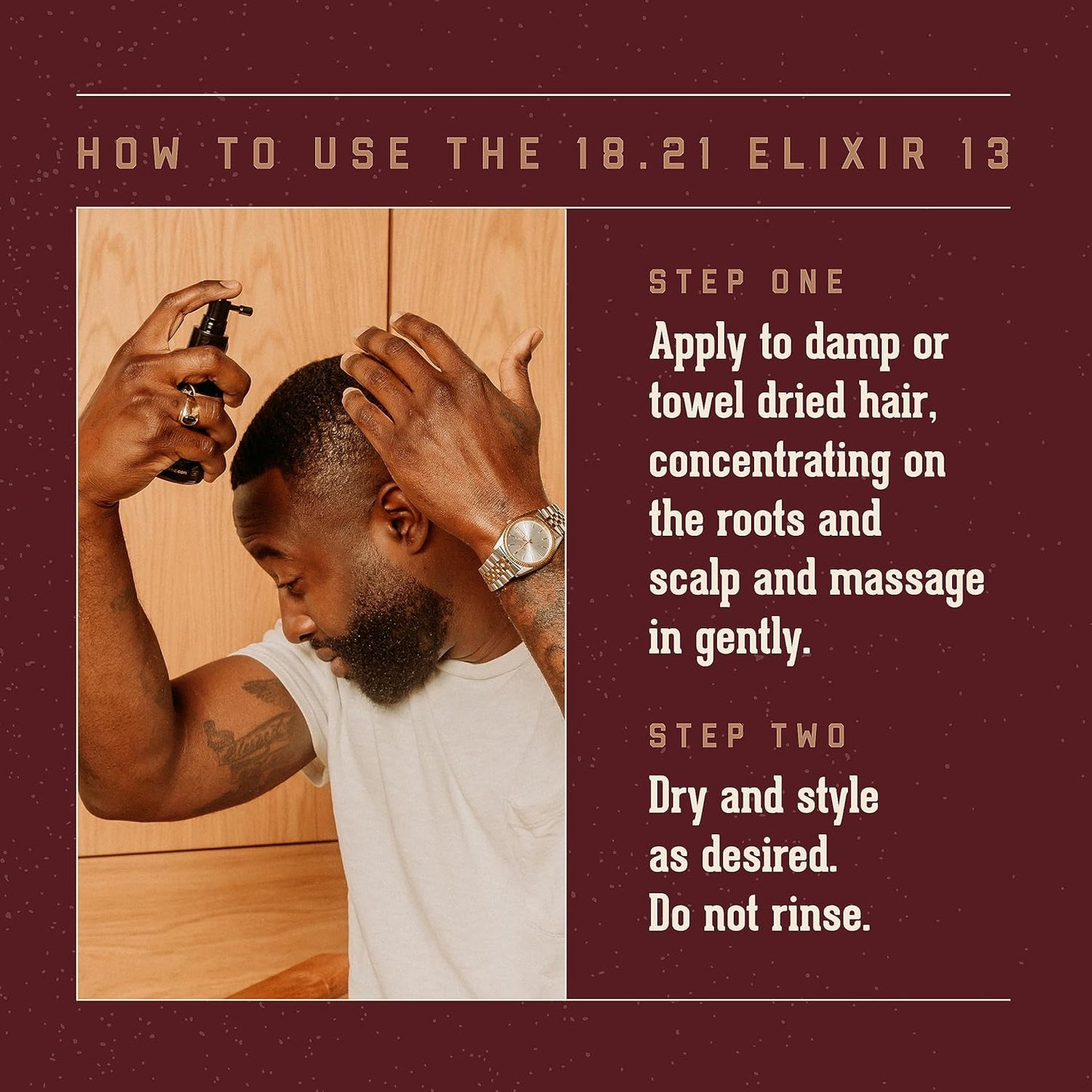 18.21 Man Made Elixir 13 Men's Hair Styling & Thickening Treatment - Original Sweet Tobacco, 3.4oz