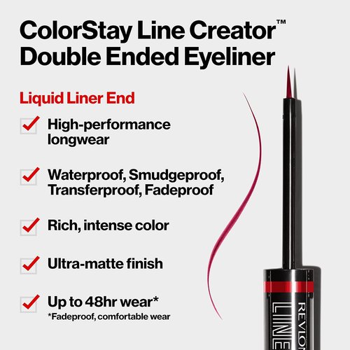REVLON Liquid Eyeliner & Smoky Kohl Pencil - Waterproof ColorStay Eye Makeup, 0.004 oz, 152 Leathercraft