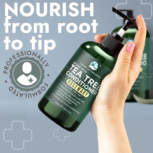 Regine Switzerland Rosemary Shampoo & Conditioner Set - Scalp Relief & Hair Growth | Sulfate-Free, Soothes Dry Scalp + Free Scalp Brush | 16.9 fl oz