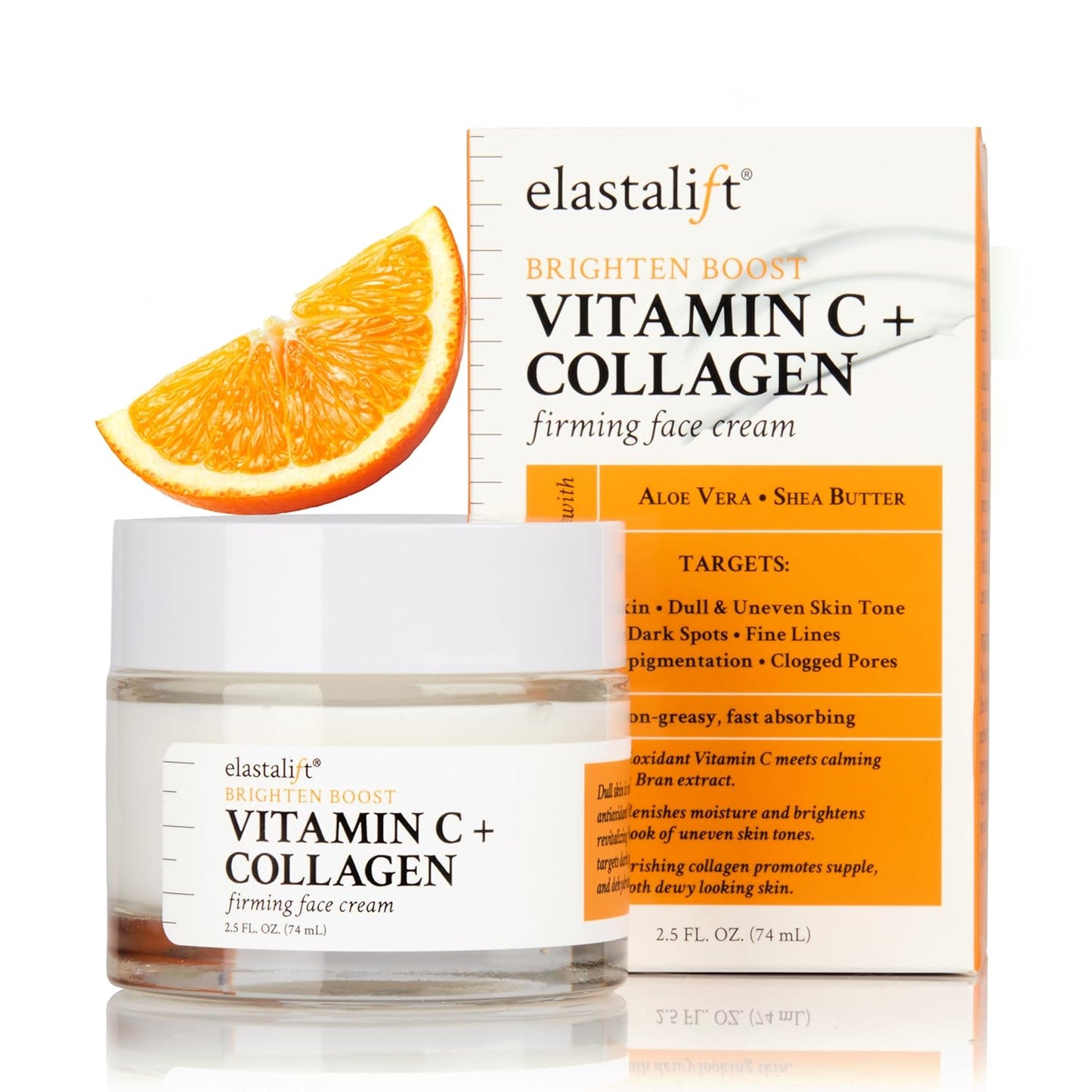 Elastalift Vitamin C Firming Face Cream - Potent Moisturizer for Dry Skin & Wrinkles | 2 Fl Oz