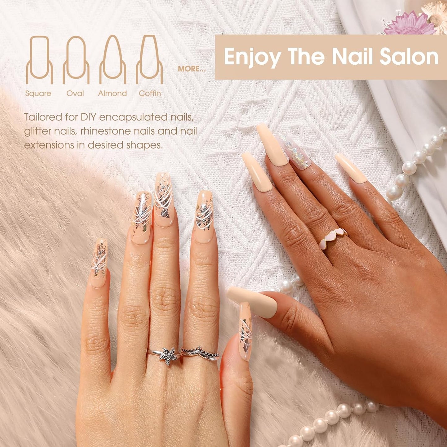 Nude Poly Extension Gel, ROSALIND 2.7 oz Light Nude Poly Nail Gel Builder for Nail Art Decoration, Thickening Extension Easy to DIY Use at Home Need UV Lamp