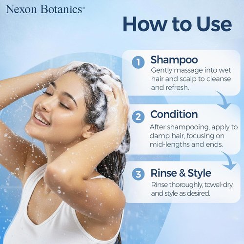 Nexon Botanics Keratin Shampoo & Conditioner Set - Strengthening & Smoothing for Dry, Damaged Hair - 16 fl oz Each