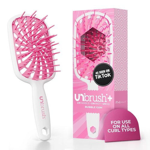 FHI Heat UNbrush Plus - Gentle Curly Hair Detangling Brush for Wet/Dry Hair | 84 UltraFlex Bristles, Lightweight Design