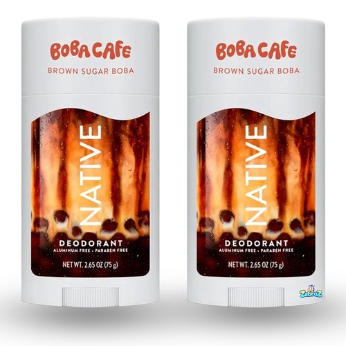 Native Aluminum-Free Deodorant - Limited Edition Brown Sugar Boba | 72-Hour Odor Protection, 2.65oz (Pack of 2)