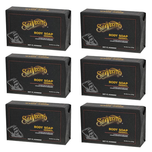 Suavecito Body & Hand Soap Bars - Moisturizing Formula with Masculine Original Fragrance | 6 oz, 6 Pack