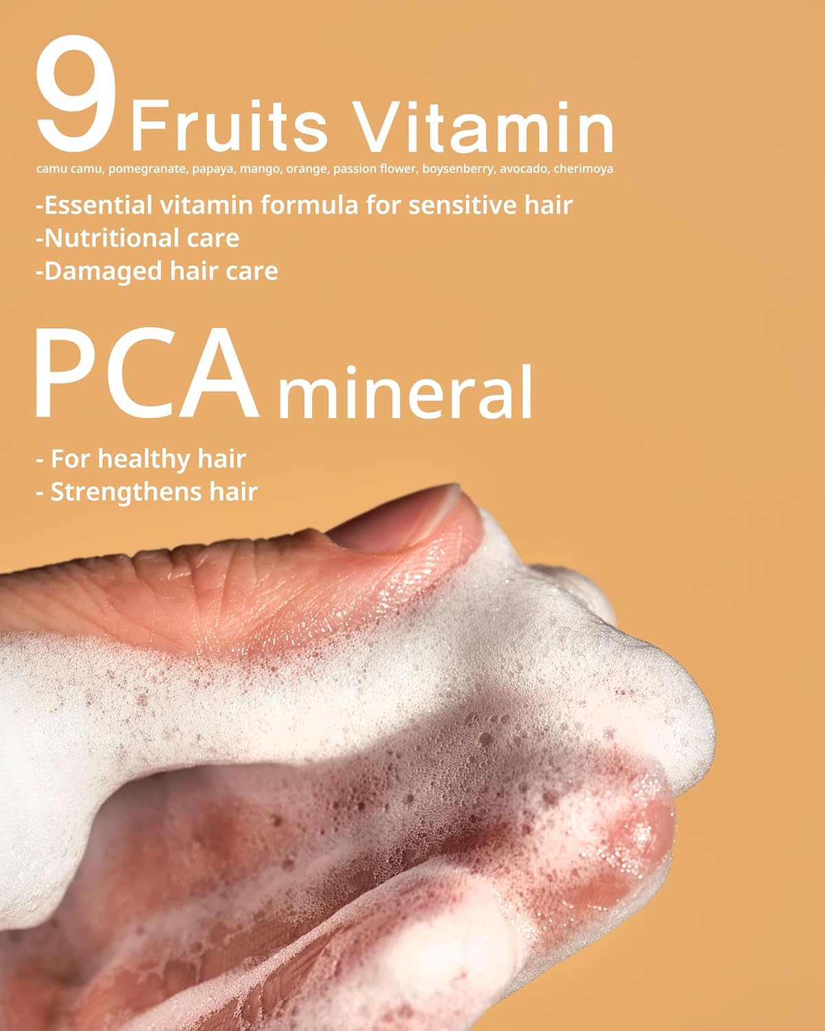 DAN DAN Strengthening Shampoo - Nourishing 9 Fruit Vitamins for Dry Hair | pH 5.5 Keratin Anti-Frizz | 17 fl oz