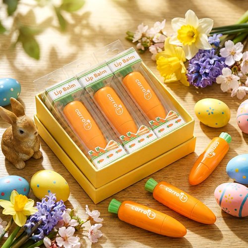 Regine Switzerland Carrot Lip Balm - Moisturizing Easter Gift Set | 6 Pcs Red Velvet Cake Flavor