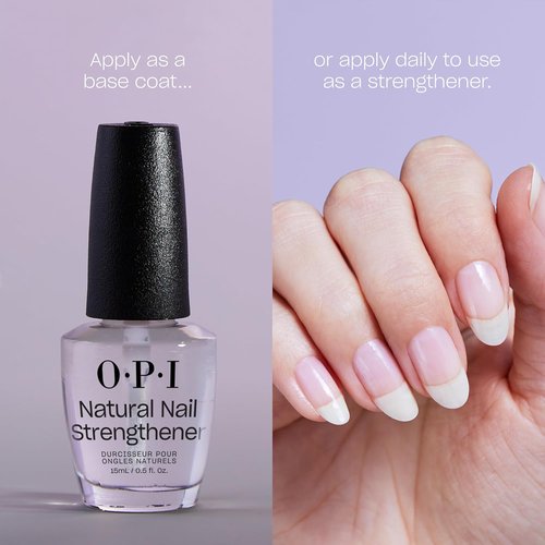 OPI Nail Lacquer Base Coat - Clear, Chip Resistant Nail Polish That Protects and Prevents Discoloration