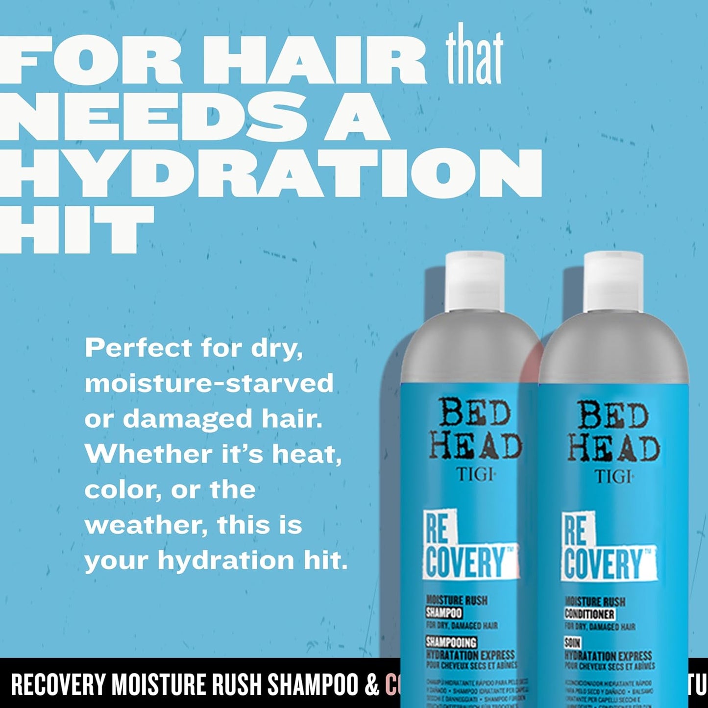 TIGI Bed Head Recovery Shampoo & Conditioner Set - Nourishing for Dry, Damaged Hair | 25.36 fl oz, 2 Count