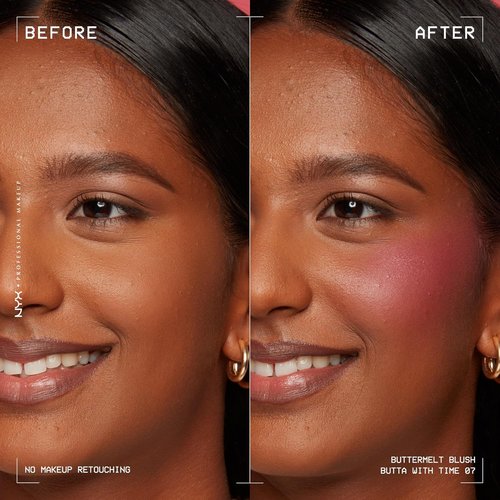 NYX PROFESSIONAL MAKEUP Buttermelt Powder Blush - Fade & Transfer-Resistant, 12HR Wear, Vegan Formula | Butta With Time
