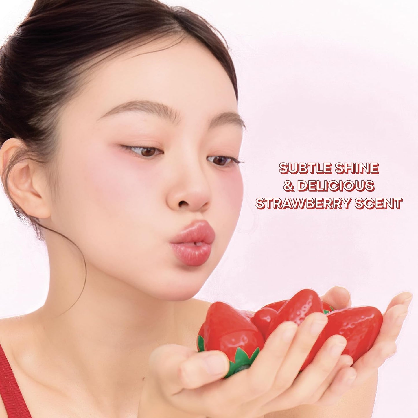 TONYMOLY Mini Strawberry Lip Balm - Hydrating Tinted Balm with Shea Butter & Vitamin E for Soft Lips