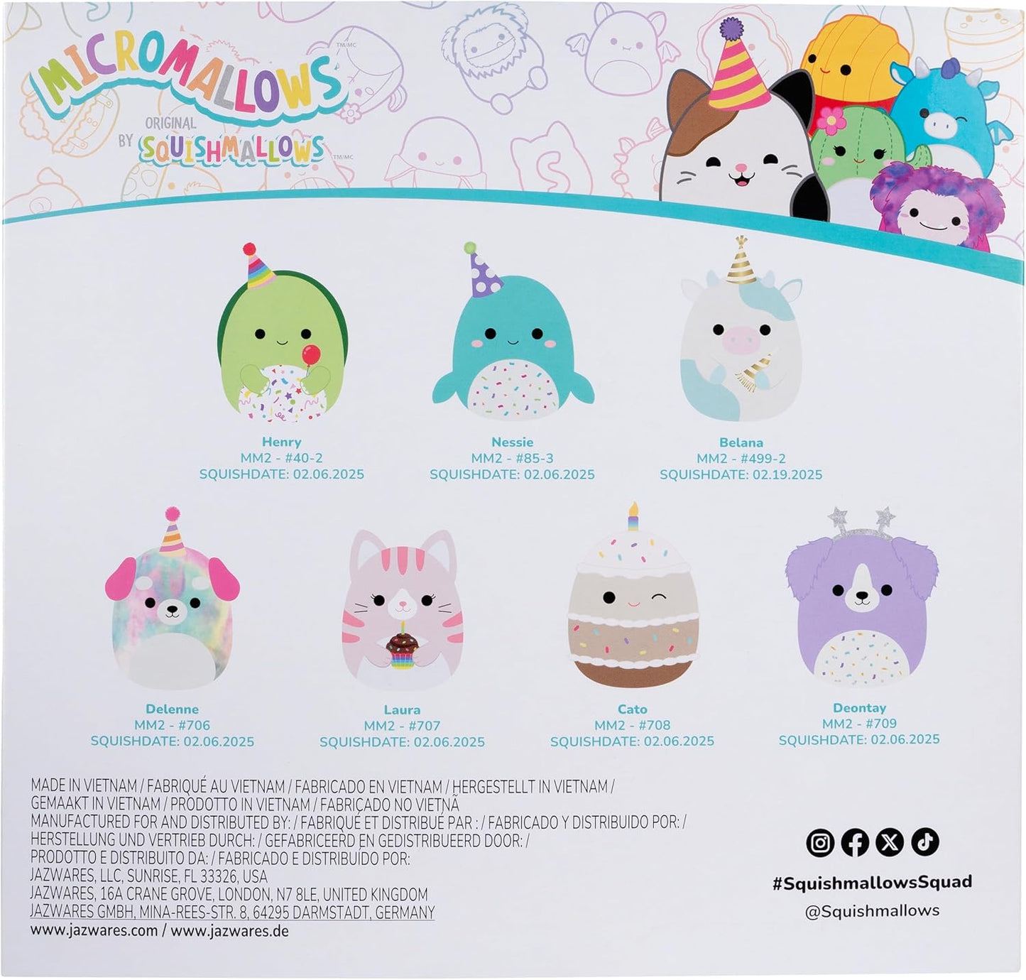 Squishmallows Original Micromallows Plush Birthday Countdown 7-Pack