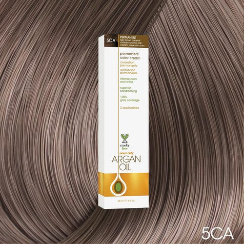 One N' Only Permanent Hair Color - Argan Oil Infused Dye for Rich, Accurate Tones - 5CA Light Brown Caramel (3 oz)