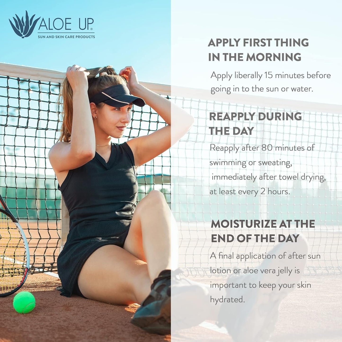 Aloe Up Sport Sunscreen Body Lotion SPF 15 | Hydrating Aloe Vera Gel, Non-Greasy, Reef Friendly - 6 Oz