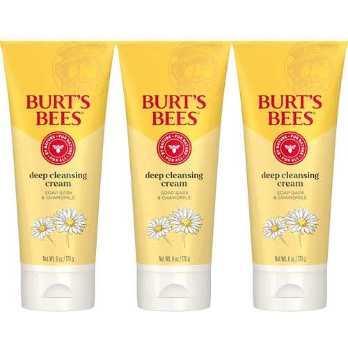 Burt's Bees Facial Cleanser - Deep Cleansing Cream with Chamomile | All-Natural, 6 Ounce (Pack of 3)
