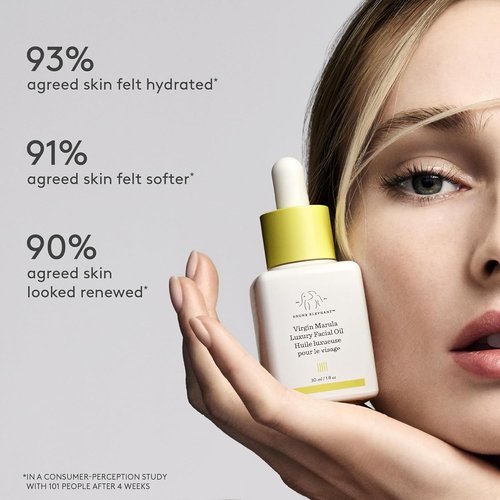 Drunk Elephant Virgin Marula Luxury Facial Oil - Clean, Cruelty-Free Skincare - 1 oz, Fragrance-Free
