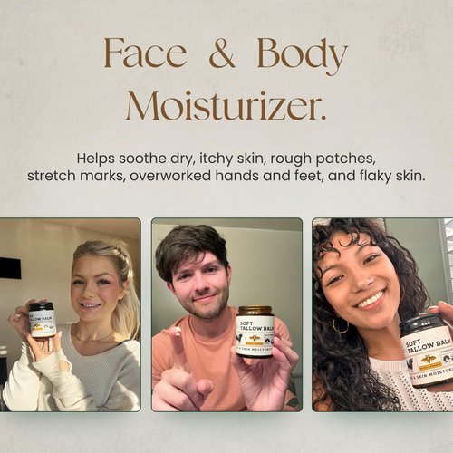 Ancestral Haven Beef Tallow for Skin - Tallow and Honey Balm For Face - Tallow Face Moisturizer - Beef Tallow Moisturizer - Tallow Balm
