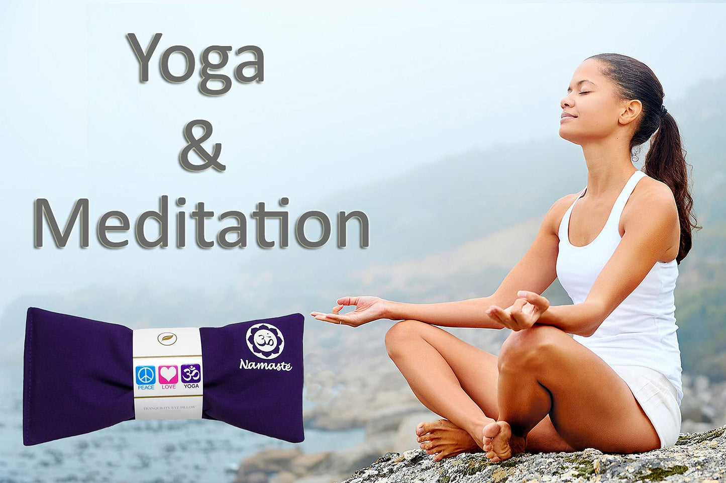 Happy Wraps Lavender Eye Pillows - Yoga Eye Pillows Namaste Hot Cold Aromatherapy for Stress, Meditation, Spa, Relaxation Gifts - Made in USA Set of 4 - Turquoise Cotton