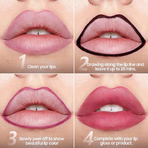 Ihrlpxkc Lip Liner Stain Peel Off - Lip Stain Long-wear & Waterproof Moisturizing, Lip Stain Transfer-Proof, Non-Stick Cup Matte Finish, Stay On All Day (Rose)
