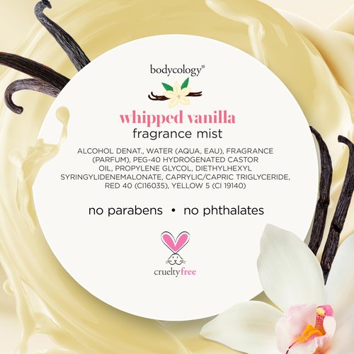 Bodycology Long-Lasting Fragrance Body Mist, Whipped Vanilla, 8 fl oz (Pack of 2)