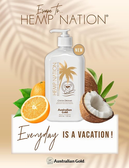 Hemp Nation Cocoa Dreams Tan Extender - Derma Dark Bronzer for Deep, Long-Lasting Color | 18oz