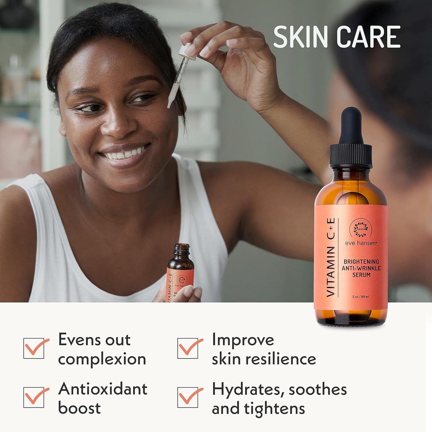Eve Hansen Vitamin C Serum - Hydrating Facial Serum with Hyaluronic Acid & Vitamin E | 1 oz for Smoother Skin