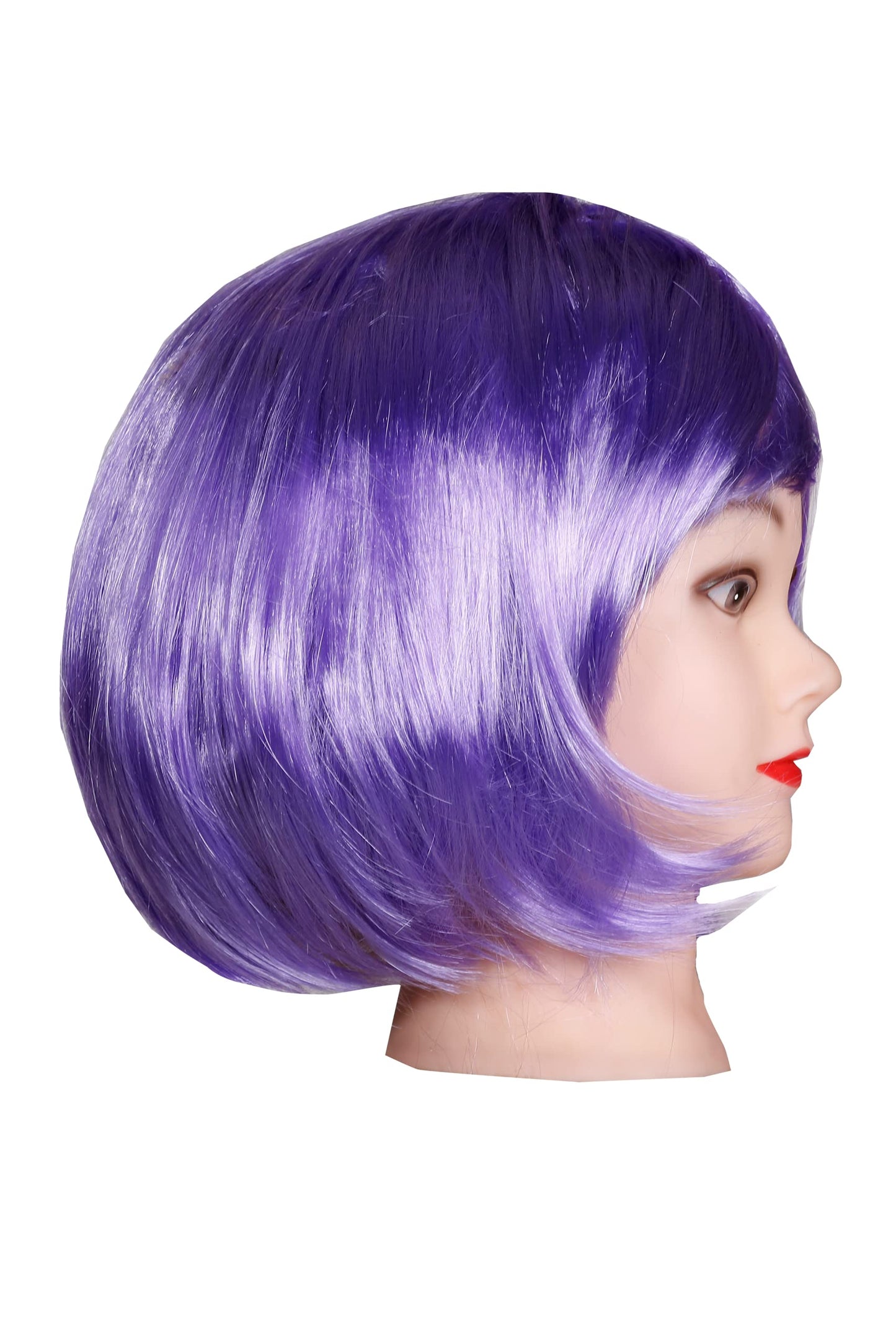 Matissa Short Straight 10" Bob Wig with Bangs Synthetic Fancy Dress Costume Halloween Party (Light Purple)