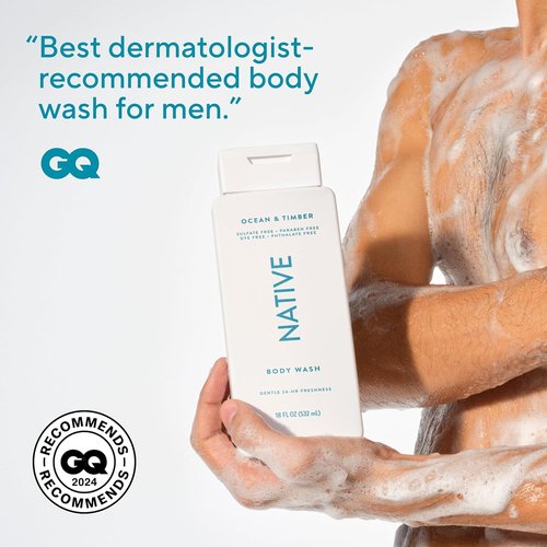 Native Body Wash - Naturally Derived Ingredients for Soft, Hydrated Skin | Ocean & Timber, 18 oz
