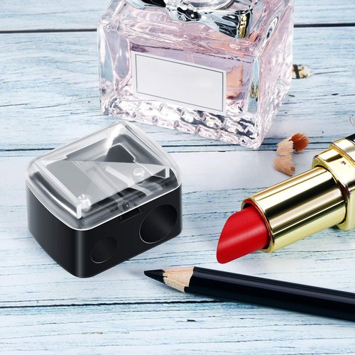 5 Pack Makeup Pencil Sharpener Plastic Lip Liner Pencil Eyeliner Sharpener Cosmetic Manual Tools for Eyeliner(Black)