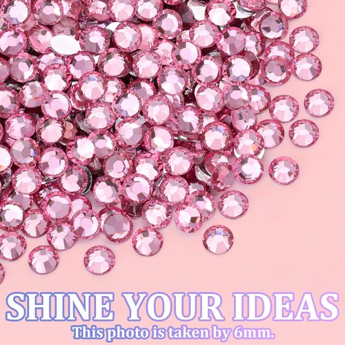 16000Pcs Resin Rhinestones with Tweezers for Crafting, Dark Pink 2-6mm Mixed Sizes Bedazzling Crystal with 3Pcs 10ml B7000 Jewelry Glue for DIY Crafts Clothing Tumblers Shoes Fabric Nail Art
