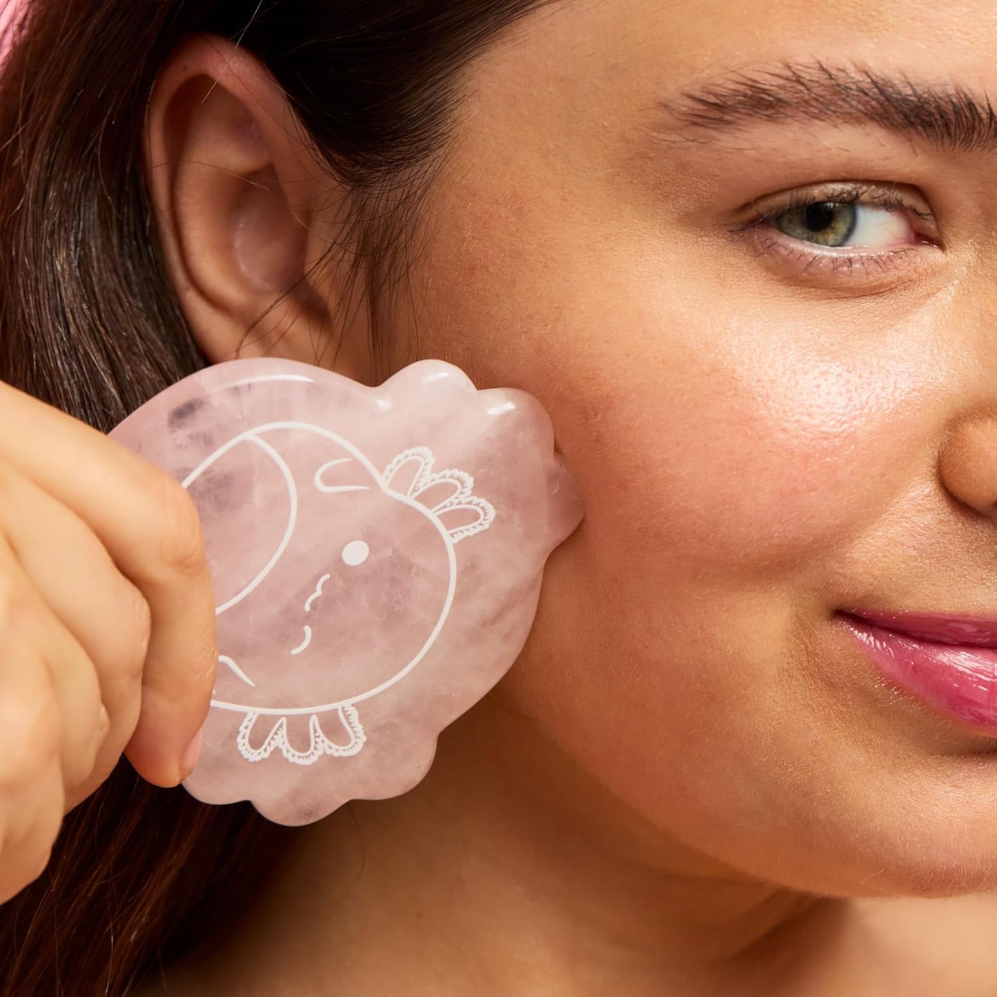 TONYMOLY x Squishmallows Archie Axolotl Rose Quartz Gua Sha – Facial Massage Tool for Sculpting, Lymphatic Drainage & Circulation – Skin Toning Face Sculptor, K-Beauty Gift, Limited Edition Collab