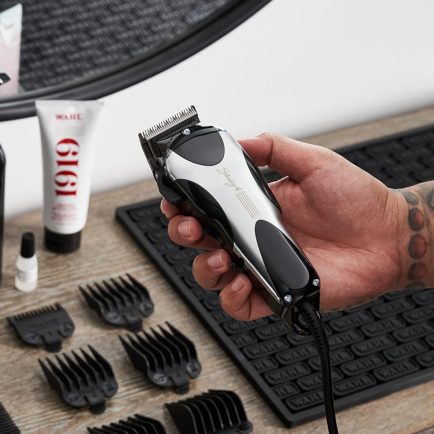 Wahl Professional Sterling 4 Clipper - Lightweight Corded Design with Adjustable Blade for Wet/Dry Hair Cutting