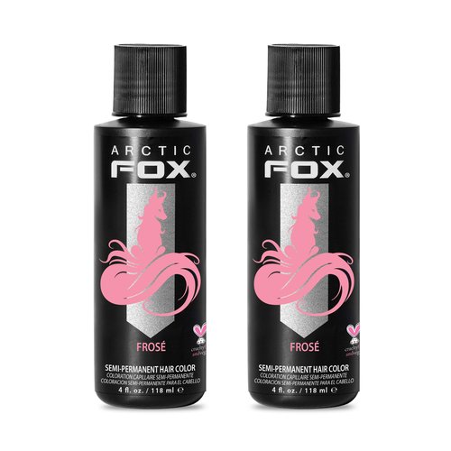 Arctic Fox Semi-Permanent Hair Dye, Vegan & Cruelty-Free, Pastel Pink Frosé, Ammonia-Free, Conditioning Color for All Hair Types, Long Lasting, 4 Fl Oz (Pack of 2)