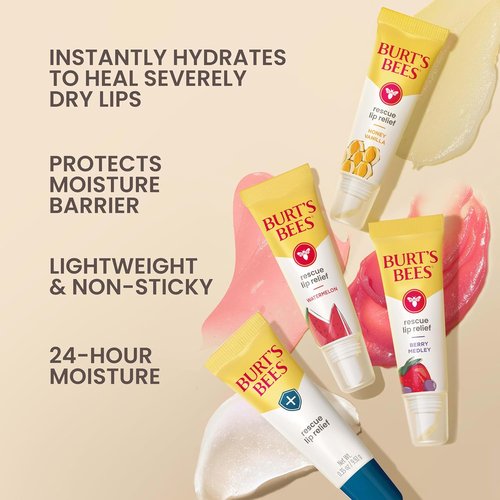 Burt's Bees Hydrating Lip Balm - Honey Vanilla for Dry Cracked Lips | 100% Natural, 0.35oz