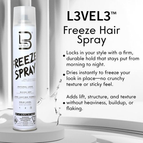 L3 Level 3 Hair Spray - Long Lasting and Strong Hold Hair Spray (12.95 Oz)