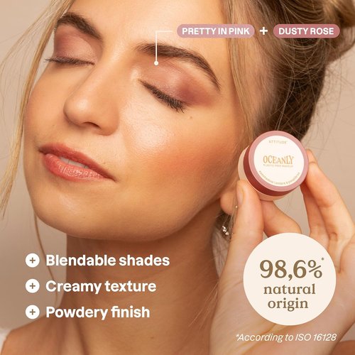 ATTITUDE Oceanly Eyeshadow - EWG Verified Matte Cream Formula | Dusty Rose, 0.16 Fl Oz, Vegan & Plastic-Free