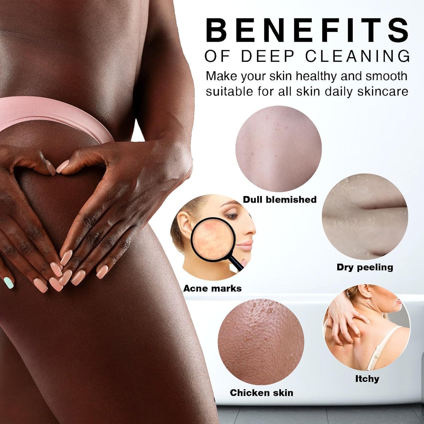 UJFQBH African Net Bath Sponge Set - Exfoliating Shower Body Scrubber | 4 Colors for Daily Use