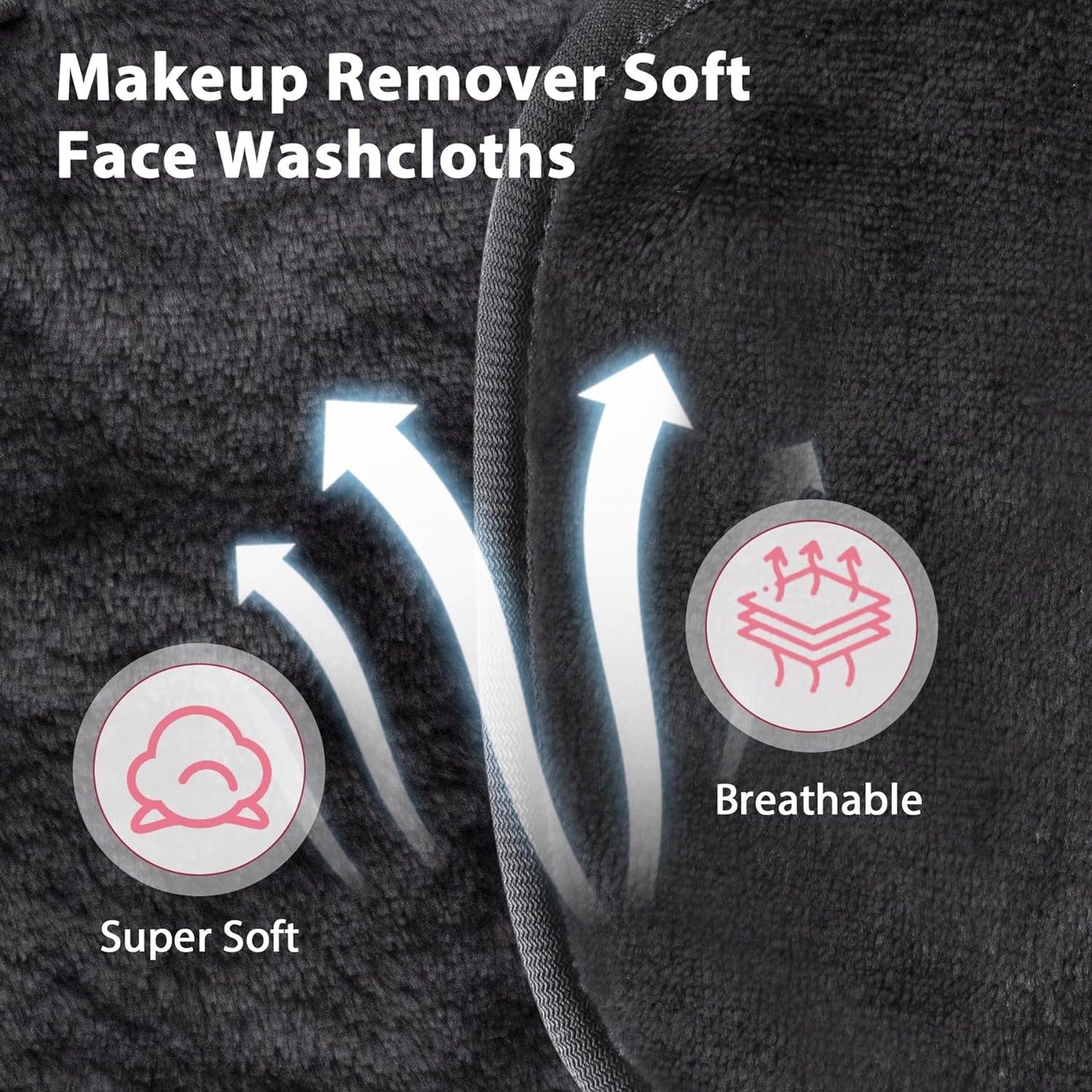 Skiennix Makeup Remover Cloths - Reusable Microfiber Face Towels | 6" x 6" | 12 Pack in Grey
