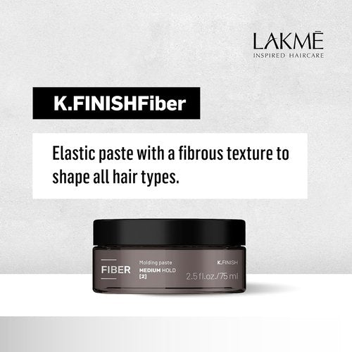 LAKMÉ K.Finish Fiber Styling Paste - Medium Hold Hair Pomade & Texturizing Wax, 2.5 Fl Oz