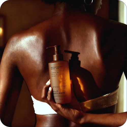 Glo Melanin Brightening Body Oil - Lightweight Moisturizer with Vitamin C & Turmeric for Melanin-Rich Skin (8 oz)