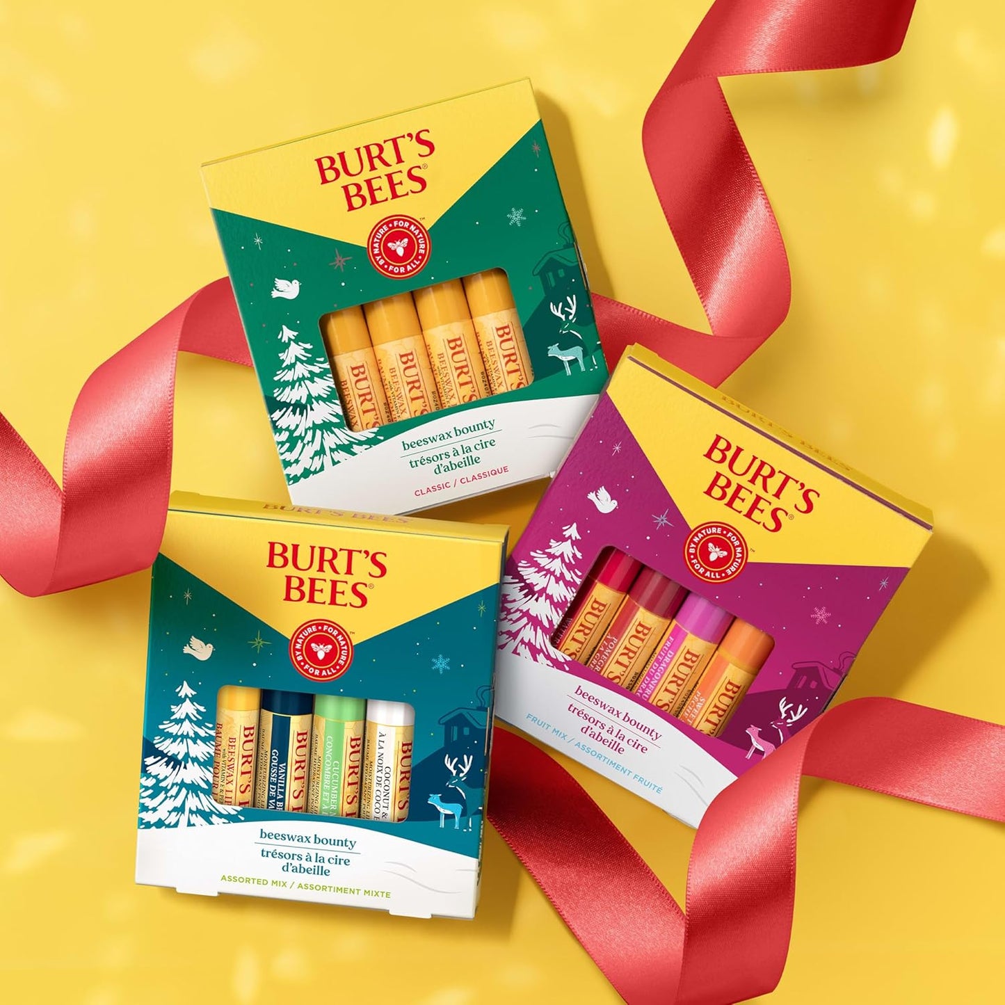 Burt's Bees Lip Balm Set - Assorted Classic Flavors: Beeswax, Vanilla, Cucumber Mint & Coconut Pear (Pack of 4)