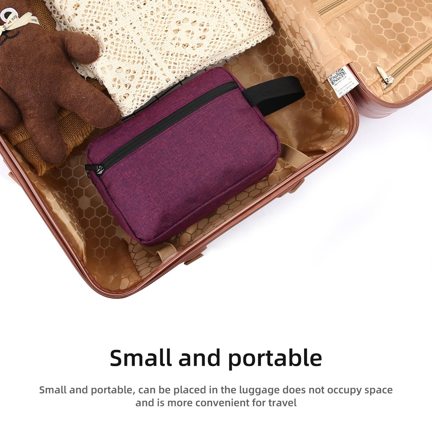 Icramsy Travel Toiletry bag Toiletry bag for women men Hanging Cosmetic bag Travel accessories Gift for Women Men (Deep purple)