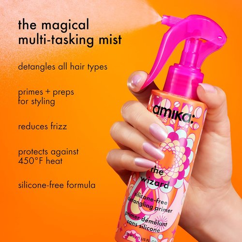 Amika The Wizard Detangling Primer - Silicone-Free Formula for Effortless Styling