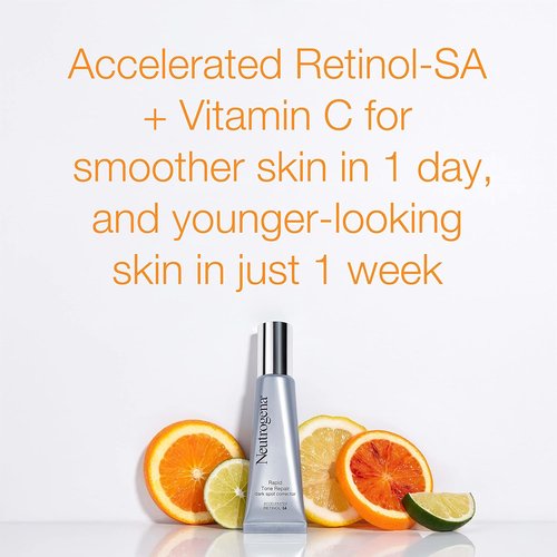 Neutrogena Rapid Tone Repair Serum - Retinol & Vitamin C Dark Spot Corrector | Brighten & Even Skin Tone, 1 oz