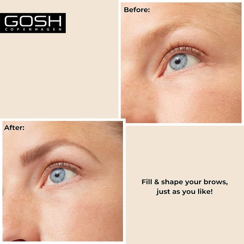 Gosh Eyebrow Pencil - Rich Brown Color for Defined, Natural-Looking Brows | Long-Lasting Formula
