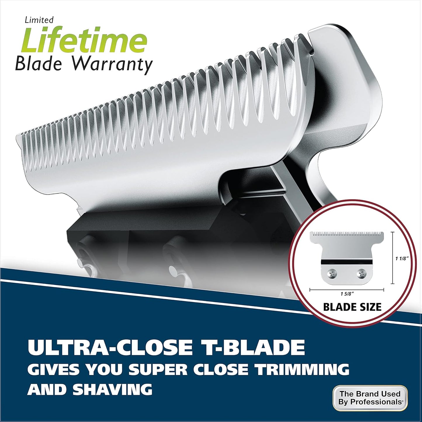 Wahl Aqua Blade® Deluxe Beard Trimmer - Rechargeable Wet/Dry Grooming with Interchangeable Heads | Model 9899-100