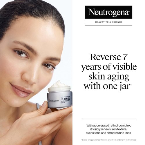 Neutrogena Rapid Wrinkle Repair Face Moisturizer - Anti-Aging Cream with Retinol & Hyaluronic Acid, 1.7 oz | Includes Hydro Boost Cleanser, 0.5 fl. oz