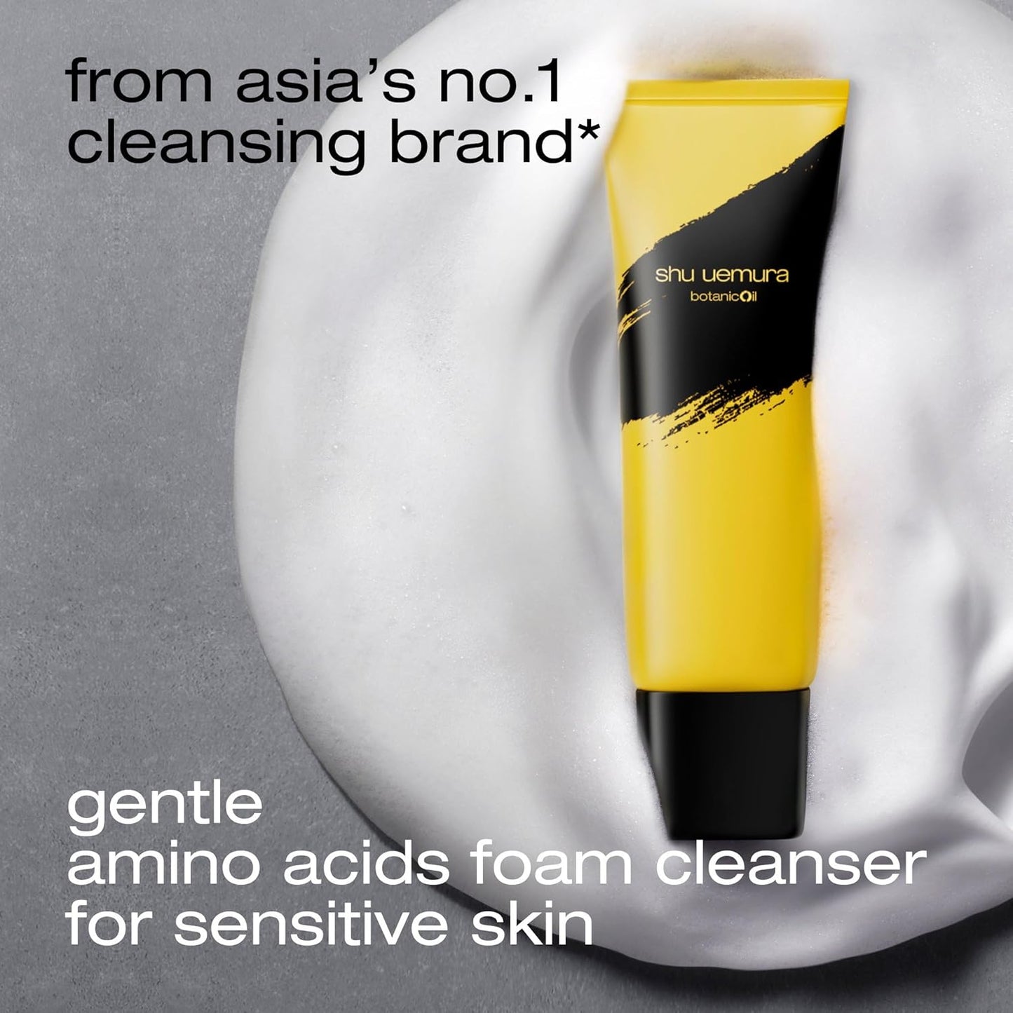 Shu Uemura Botanicoil Cleansing Foam - Gentle Facial Cleanser with Yuzu Extract & Amino Acids | 4.2 Fl. Oz.