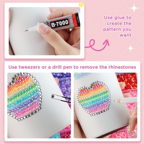 Zefy 40 Colors Resin Jelly Rhinestones for Bedazzling, 5mm 10000 Pcs Flatback Gems for Crafting, Bedazzling Kit with 3Pcs B7000 Glue for Clothing Shoes Nail Book Diamond Art